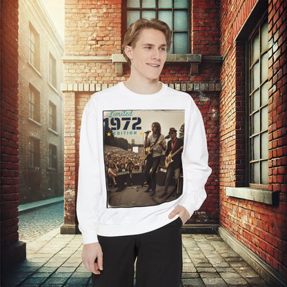 "Vintage 1972 Live" Retro Concert Unisex Garment-Dyed Sweatshirt – Premium Comfort & Style