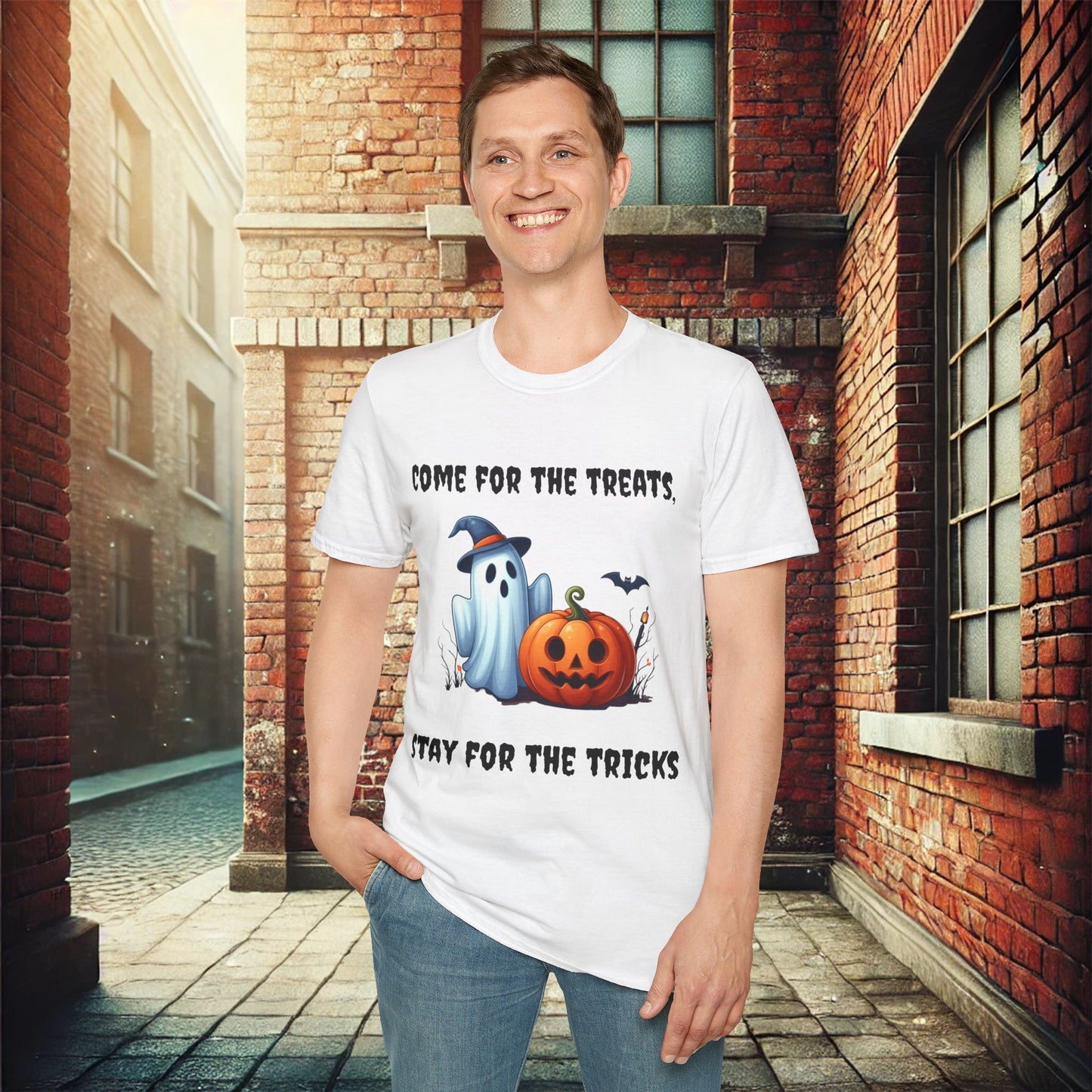 Come for the Treats, Stay for the Tricks Halloween T-Shirt