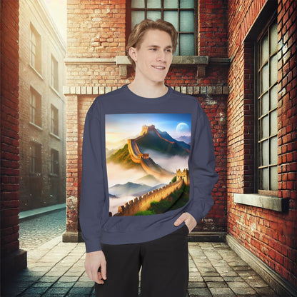 "Majestic Walls of History" Unisex Garment-Dyed Sweatshirt – Premium Comfort & Style