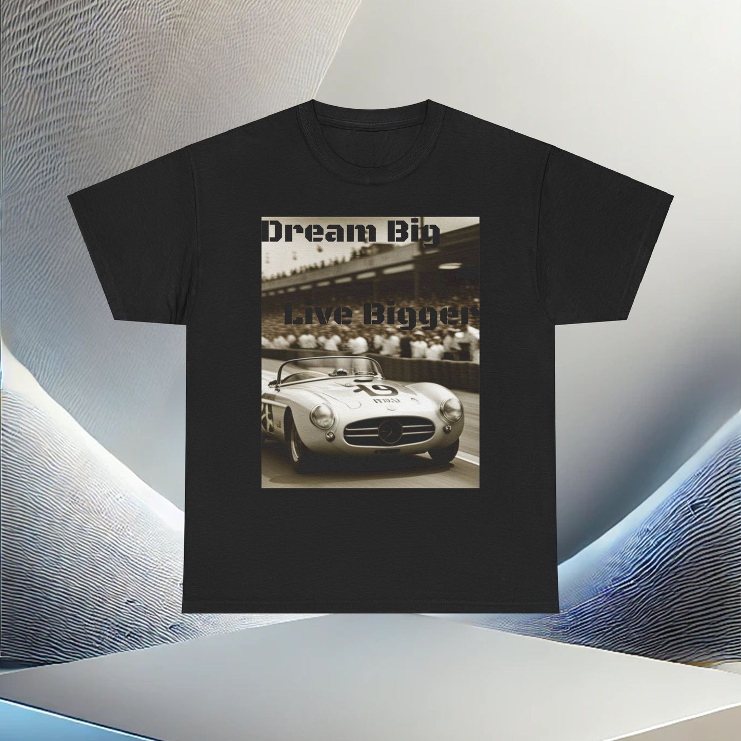 "Dream Big, Live Bigger" Vintage Racing Unisex Heavy Cotton T-Shirt