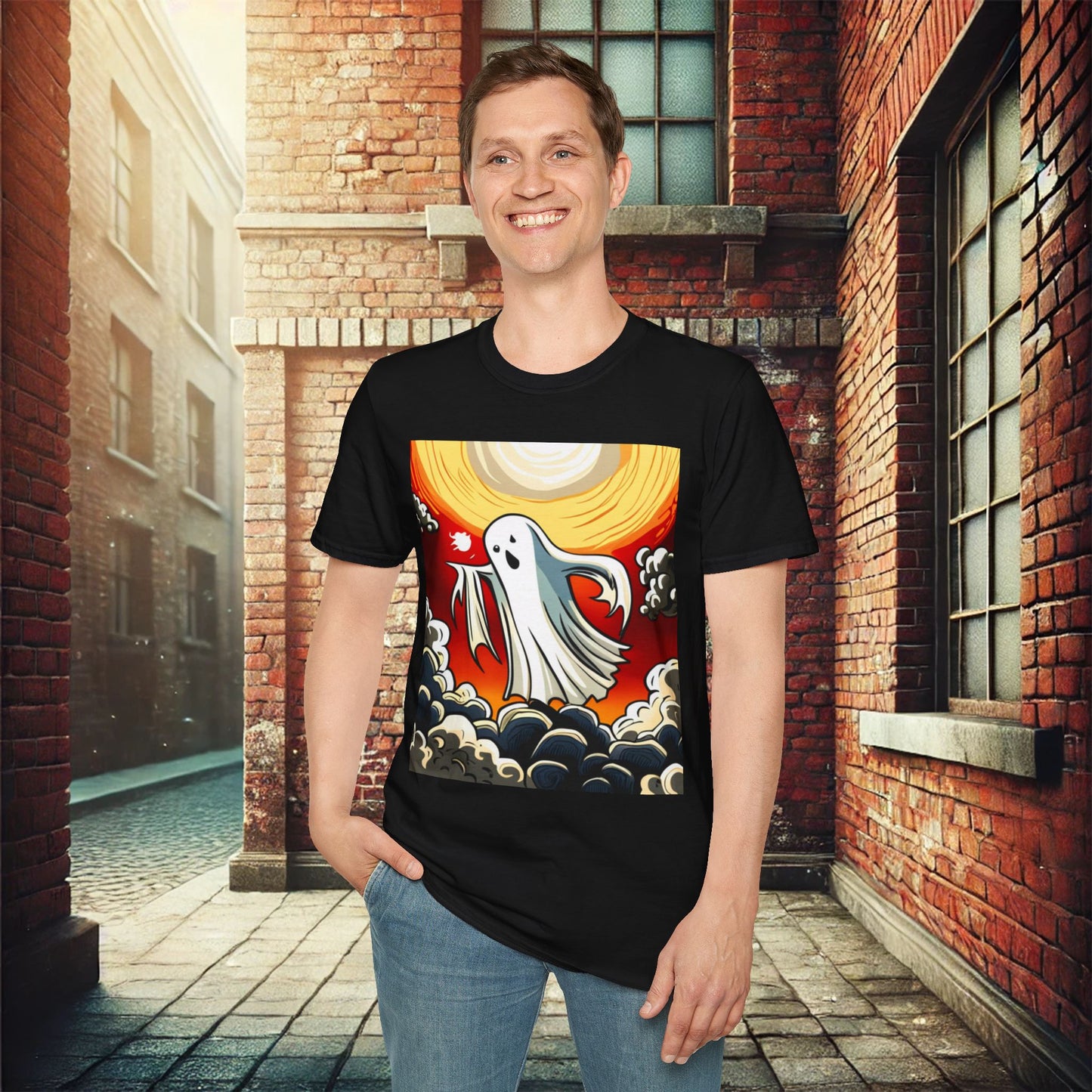 Friendly Phantom Unisex T-Shirt – Ghostly Charm Meets Everyday Comfort