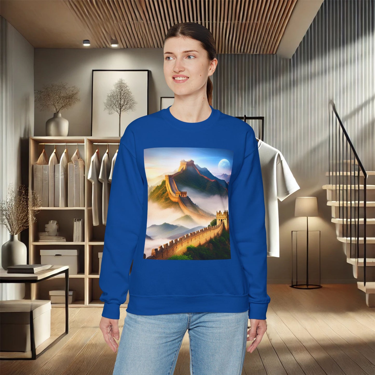 "Majestic Walls of History" Unisex Heavy Blend Crewneck Sweatshirt – Cozy Comfort for Colder Months