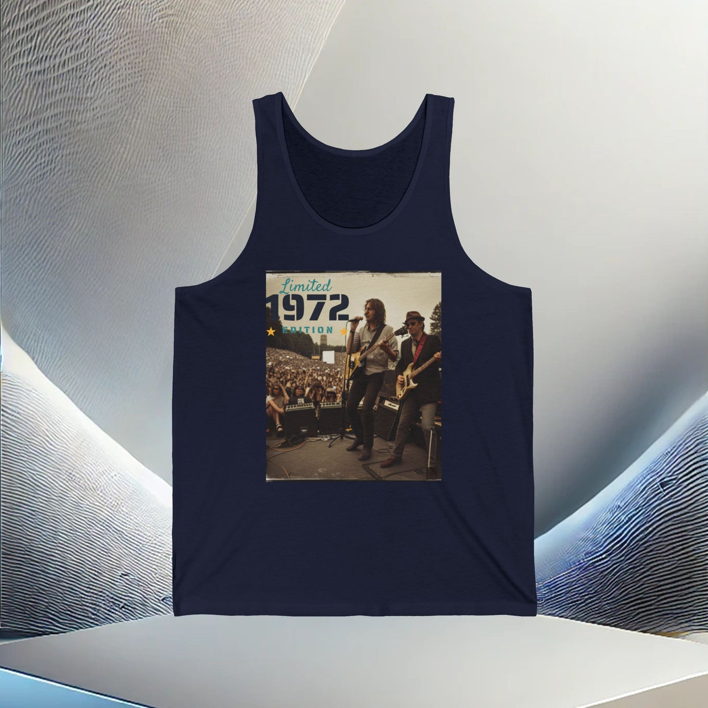 "Vintage 1972 Live" Retro Concert Unisex Jersey Tank Top – Vibes All Year Long