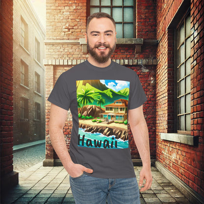 Camiseta de algodón pesado unisex de Hawaii 