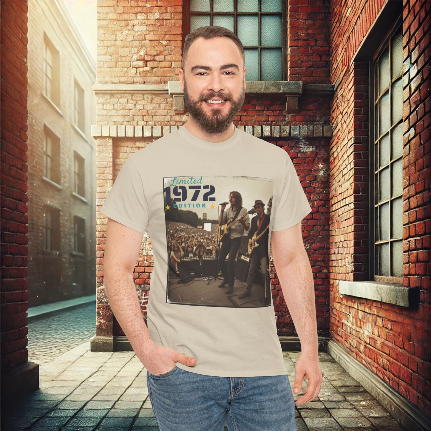 "Vintage 1972 Live" Retro Concert Unisex Heavy Cotton T-Shirt