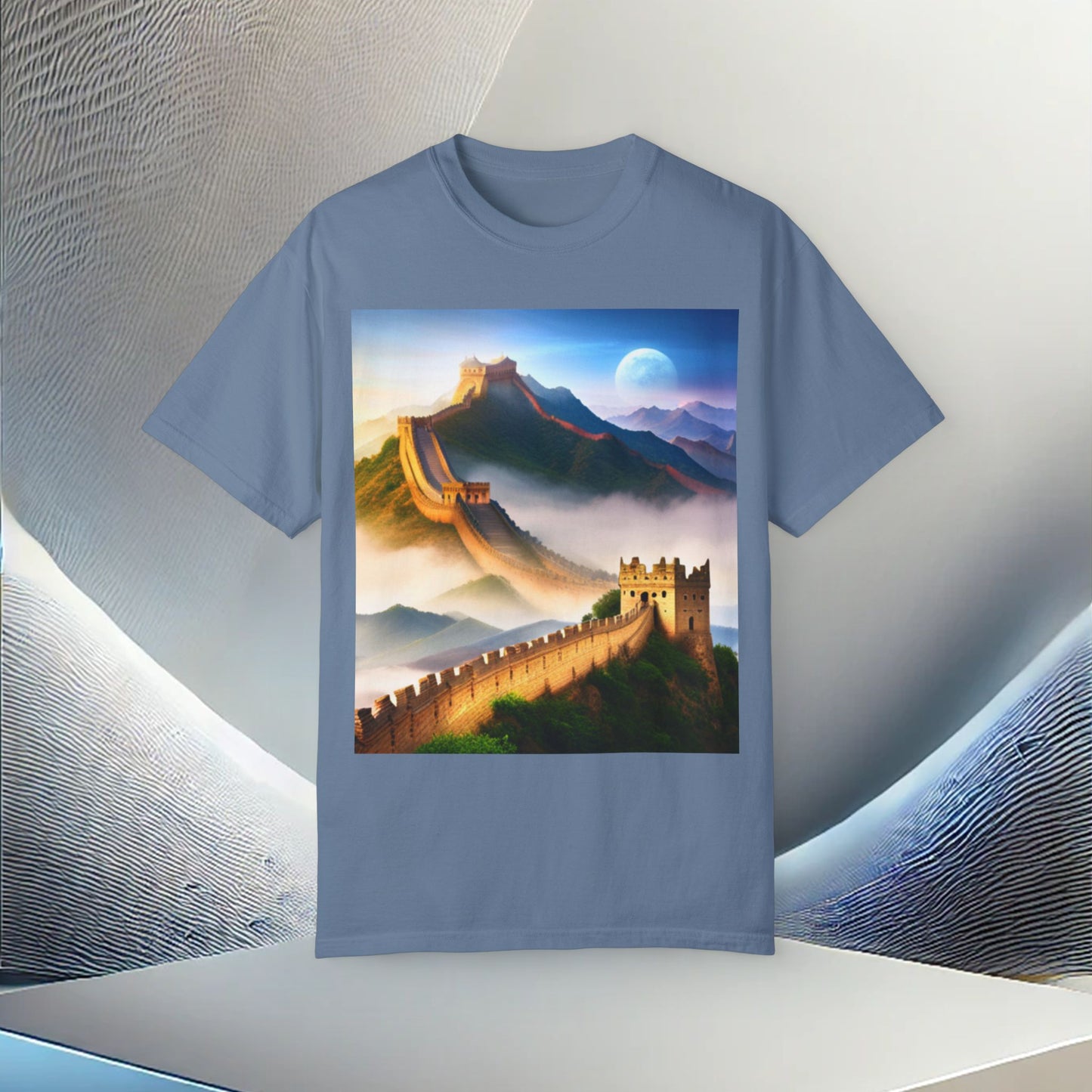 Gran Muralla China Camiseta unisex teñida de prendas 