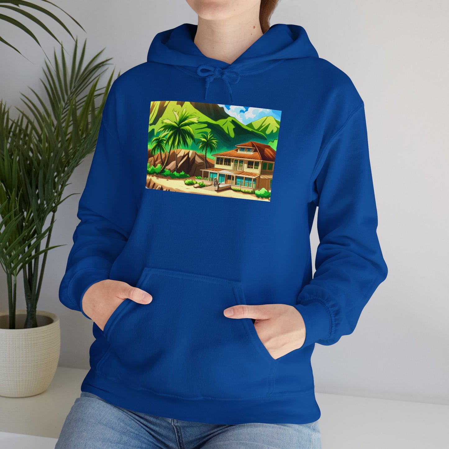 Tropical Paradise Unisex Heavy Blend Hoodie – Perfect for Cold Days