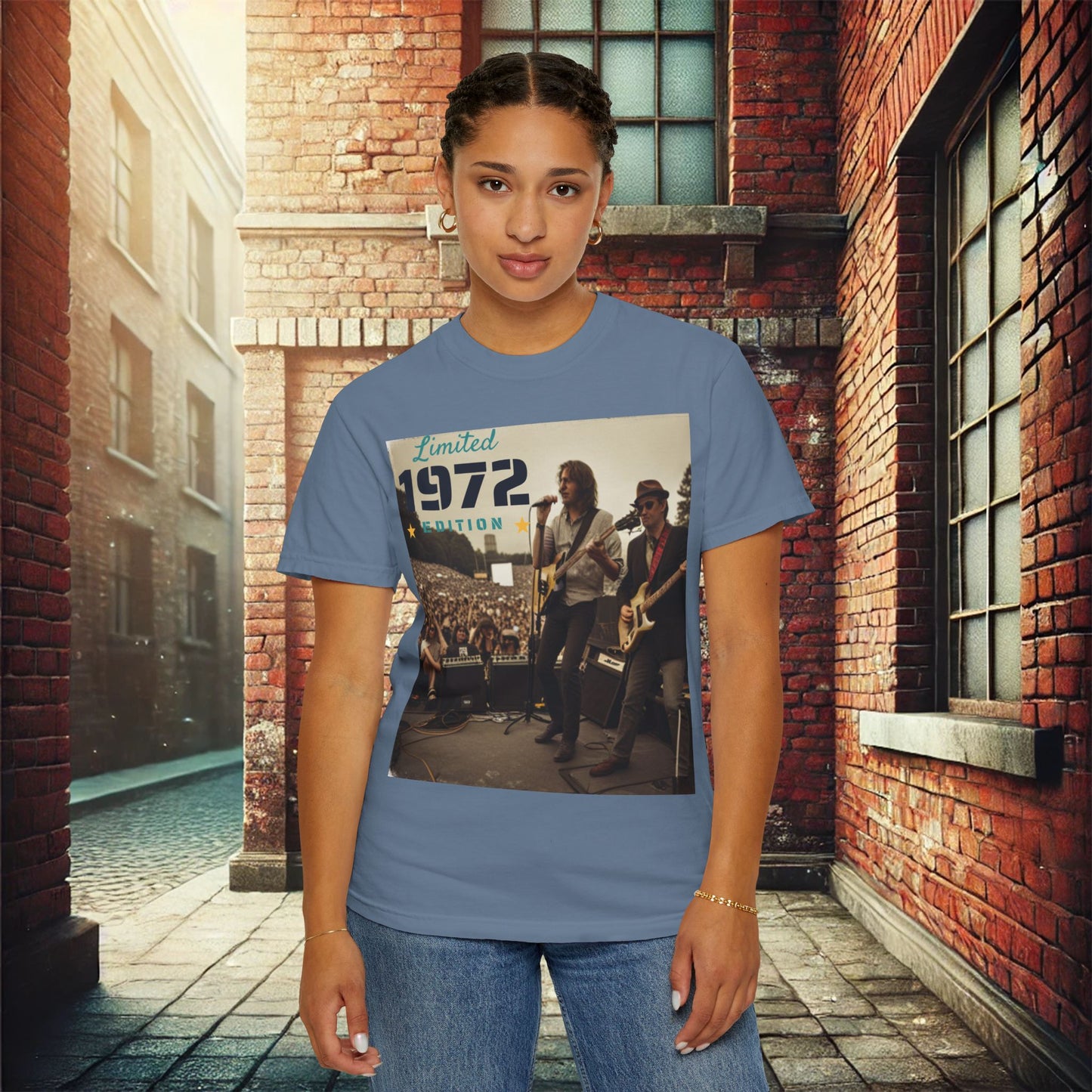 "Vintage 1972 Live" Retro Concert Garment Dyed T-Shirt