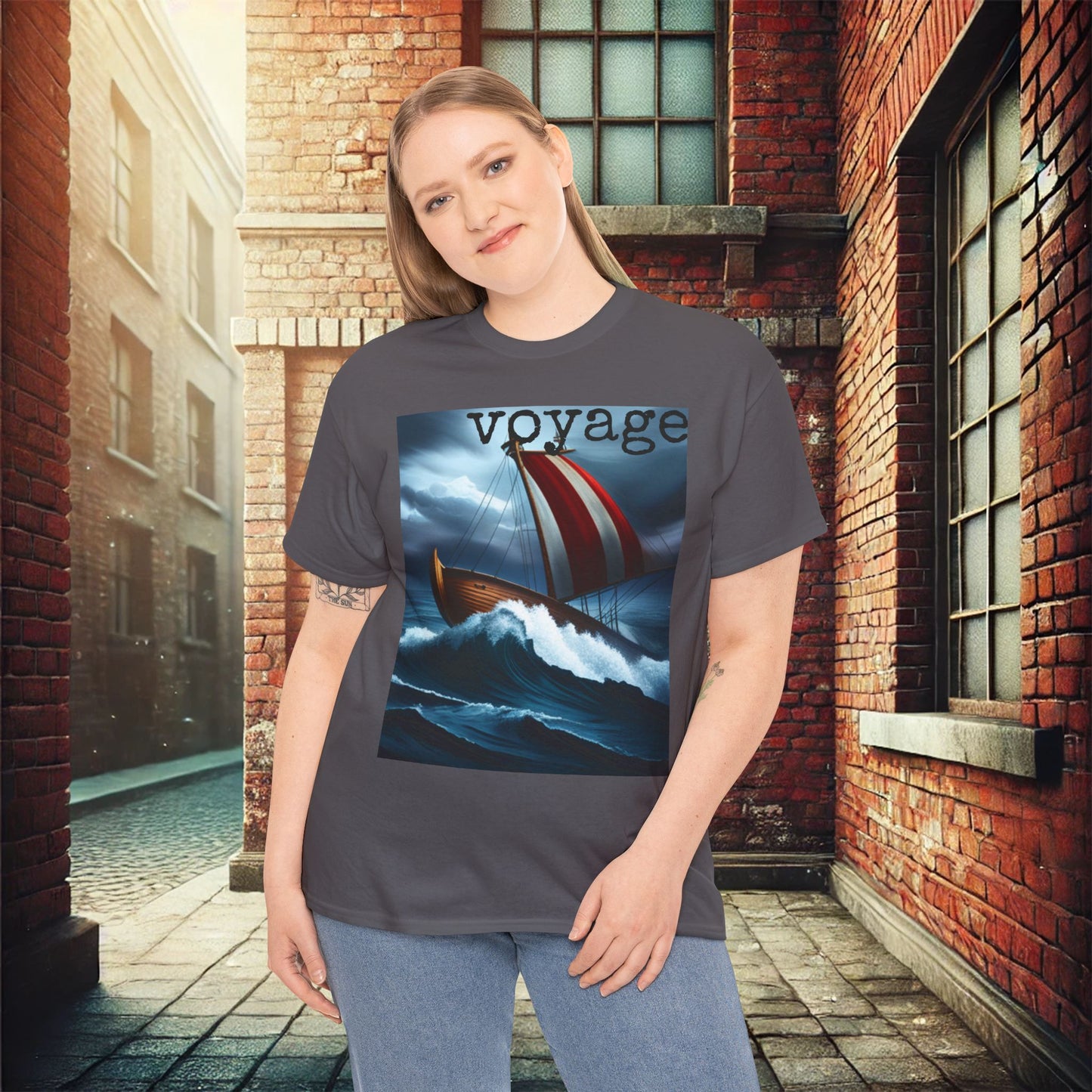 Voyage Adventure Unisex Heavy Cotton T-Shirt Express Delivery available