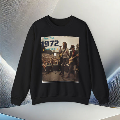 "Vintage 1972 Live" Retro Concert Unisex Heavy Blend Crewneck Sweatshirt – Cozy Comfort for Colder Months