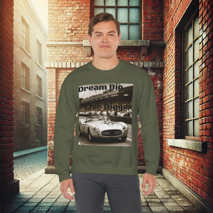 "Dream Big, Live Bigger" Vintage Racing Unisex Heavy Blend Crewneck Sweatshirt – Cozy Comfort for Colder Months