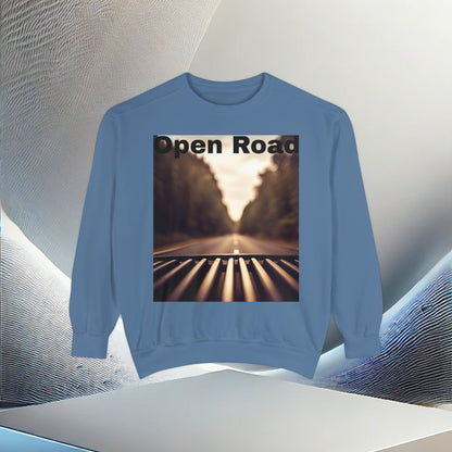 Open Road Adventure Unisex Garment-Dyed Sweatshirt – Premium Comfort & Style