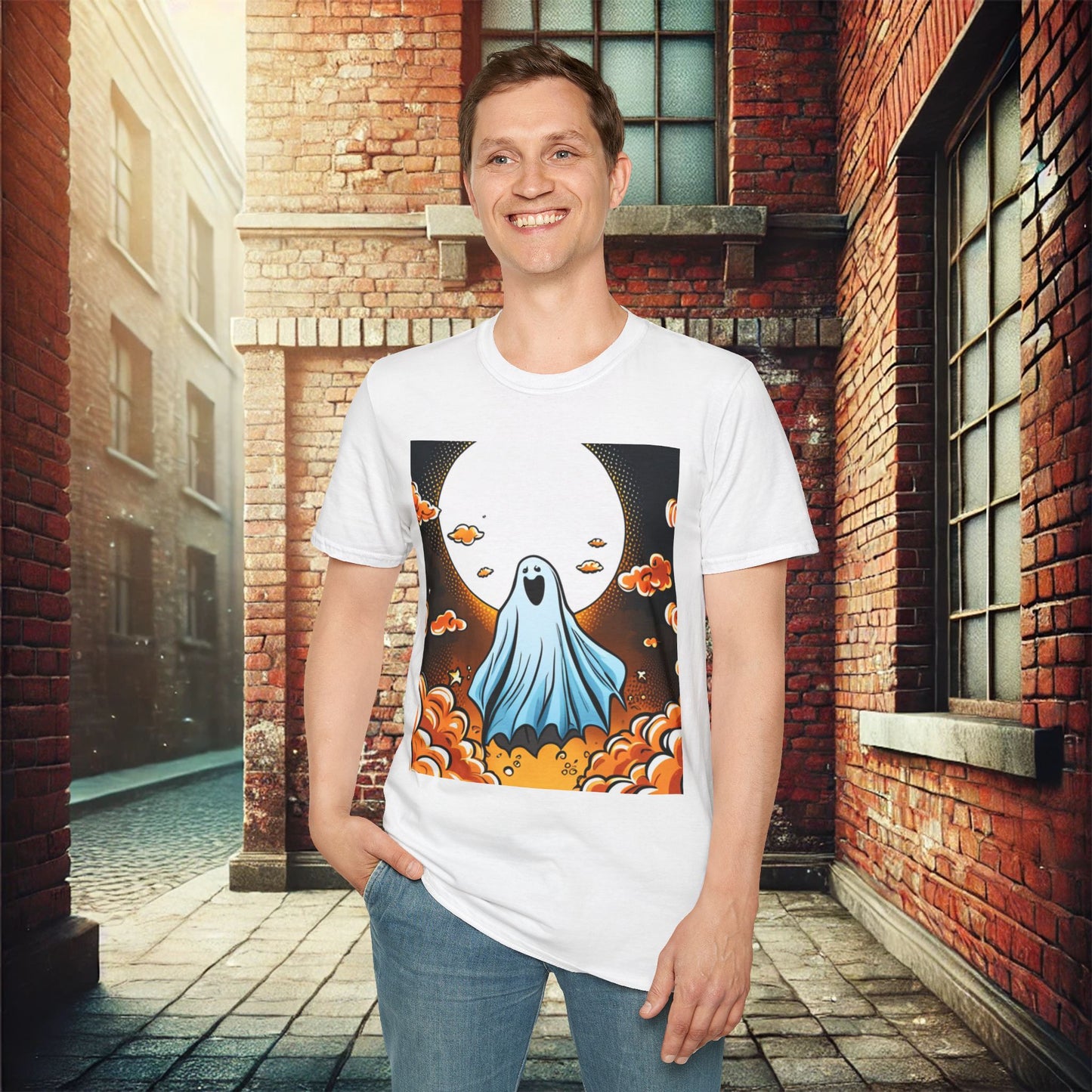 Ghostly Glow Unisex T-Shirt – Hauntingly Fun and Cozy