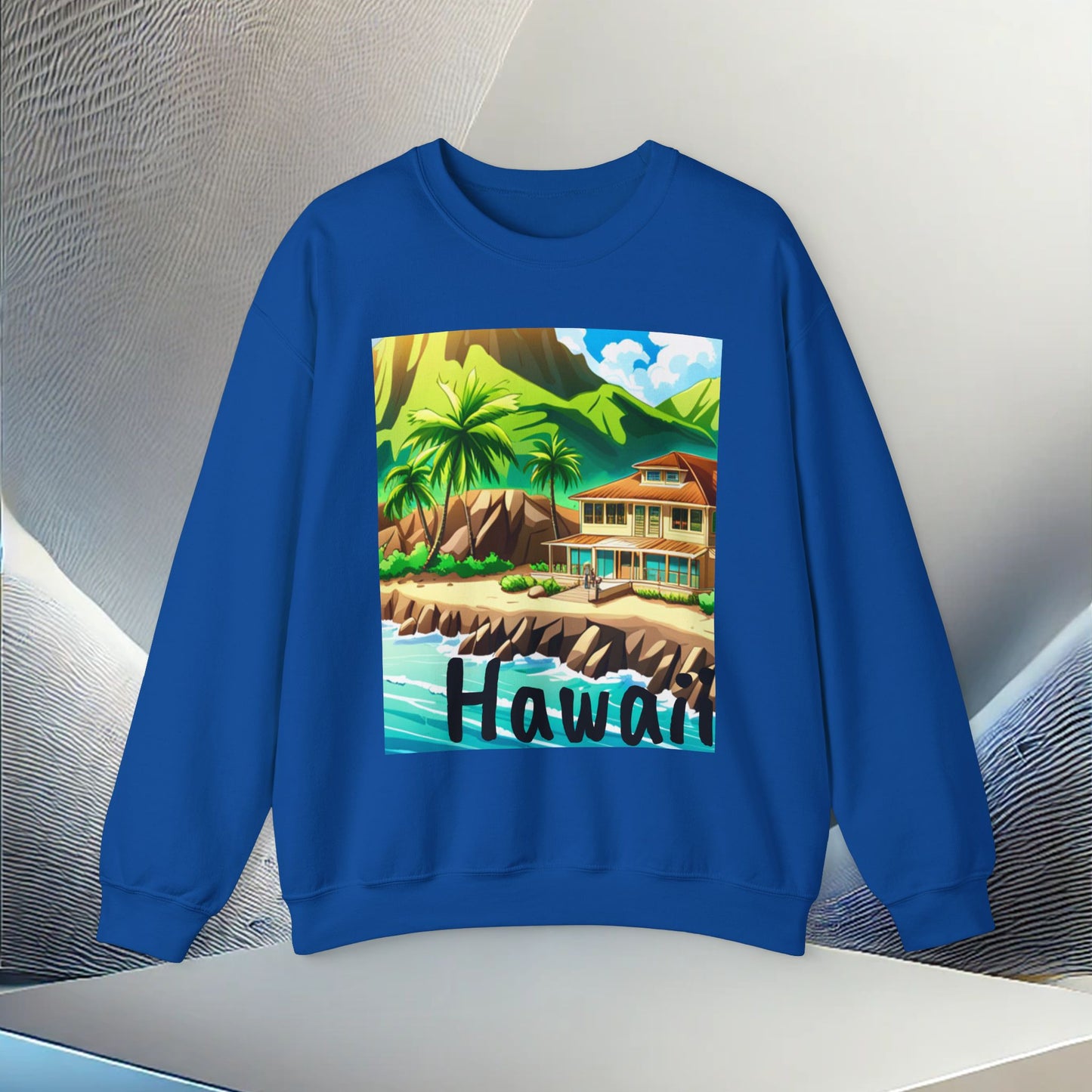 Tropical Paradise Unisex Heavy Blend Crewneck Sweatshirt – Cozy Comfort for Colder Months