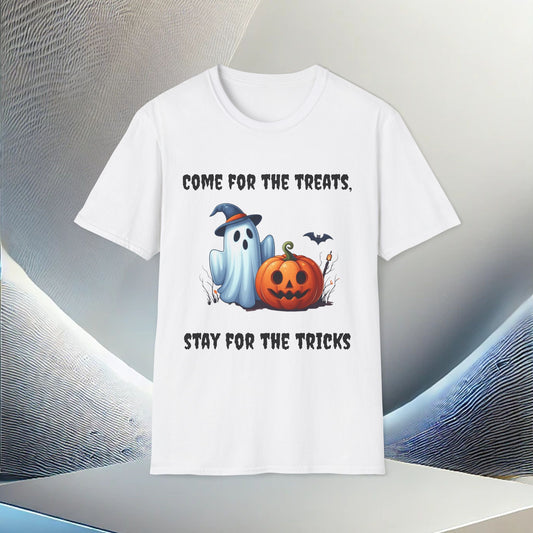 Come for the Treats, Stay for the Tricks Halloween T-Shirt