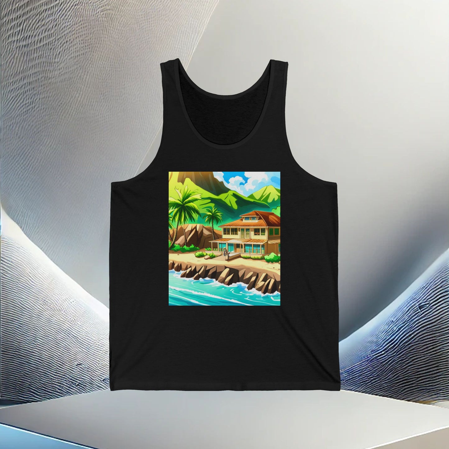 Tropical Paradise Unisex Jersey Tank Top – Island Vibes All Year Long