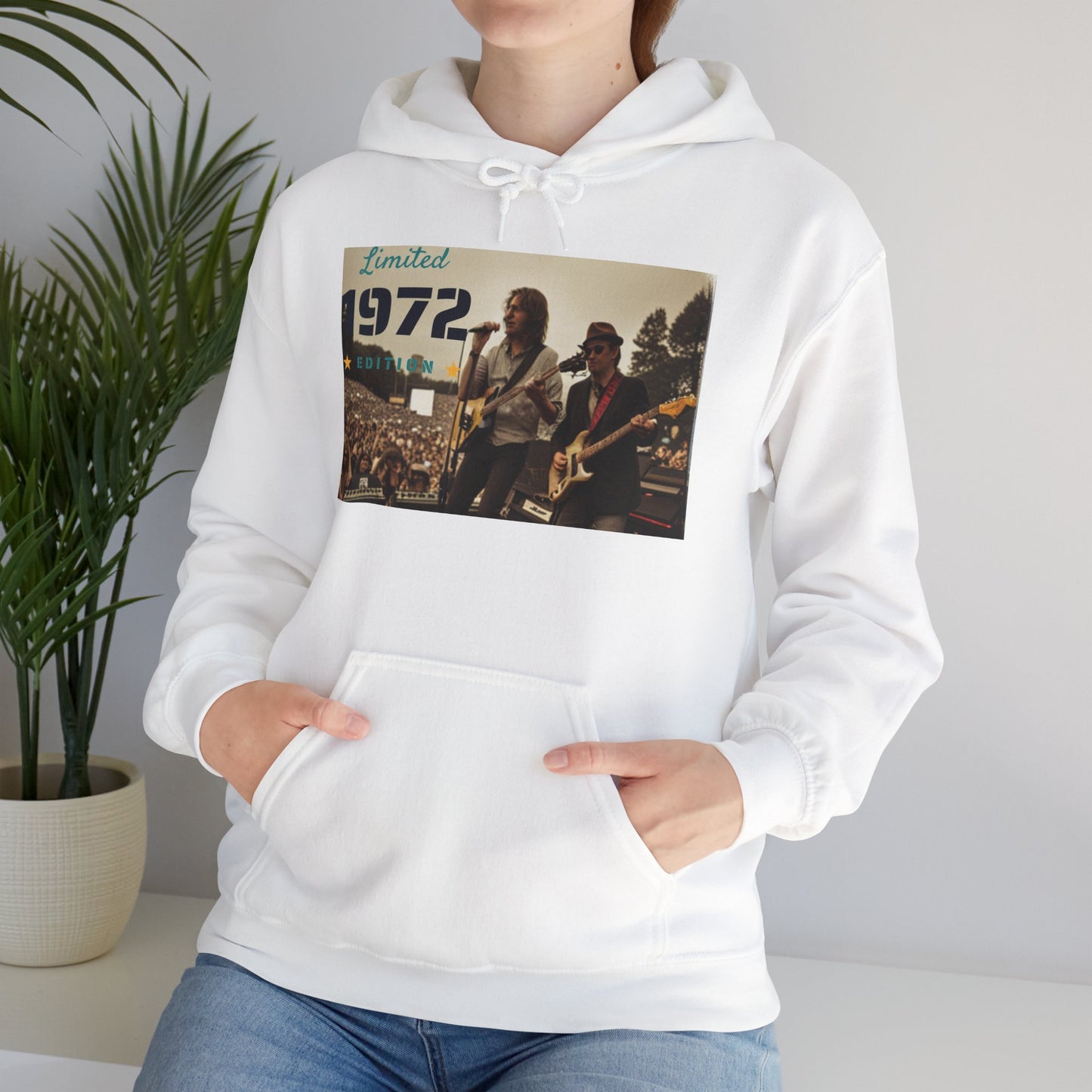 "Vintage 1972 Live" Retro Concert Unisex Heavy Blend Hoodie – Perfect for Cold Days