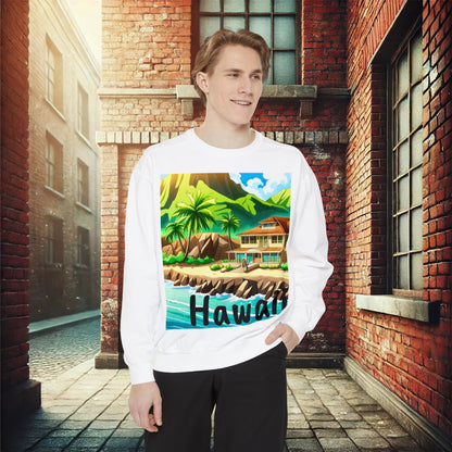 Tropical Paradise Unisex Garment-Dyed Sweatshirt – Premium Comfort & Style