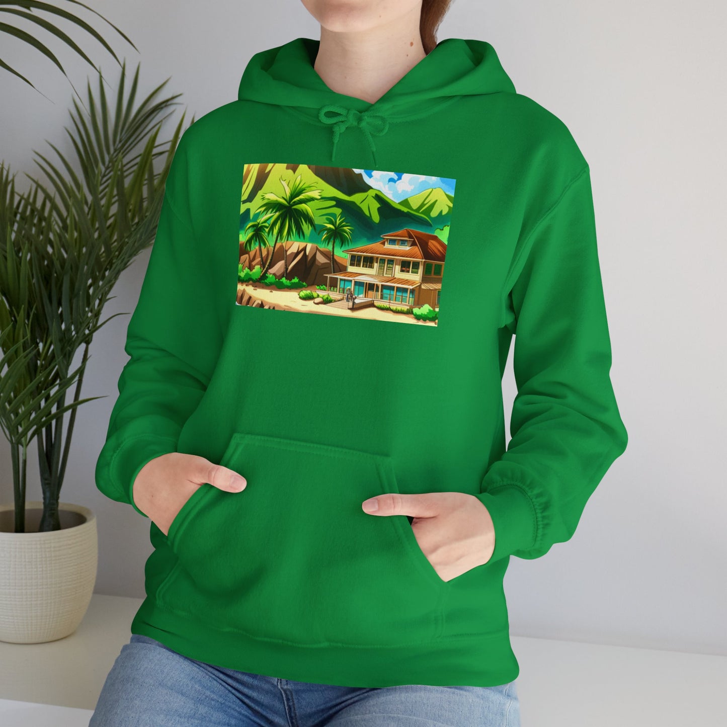 Tropical Paradise Unisex Heavy Blend Hoodie – Perfect for Cold Days