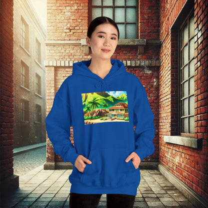 Tropical Paradise Unisex Heavy Blend Hoodie – Perfect for Cold Days