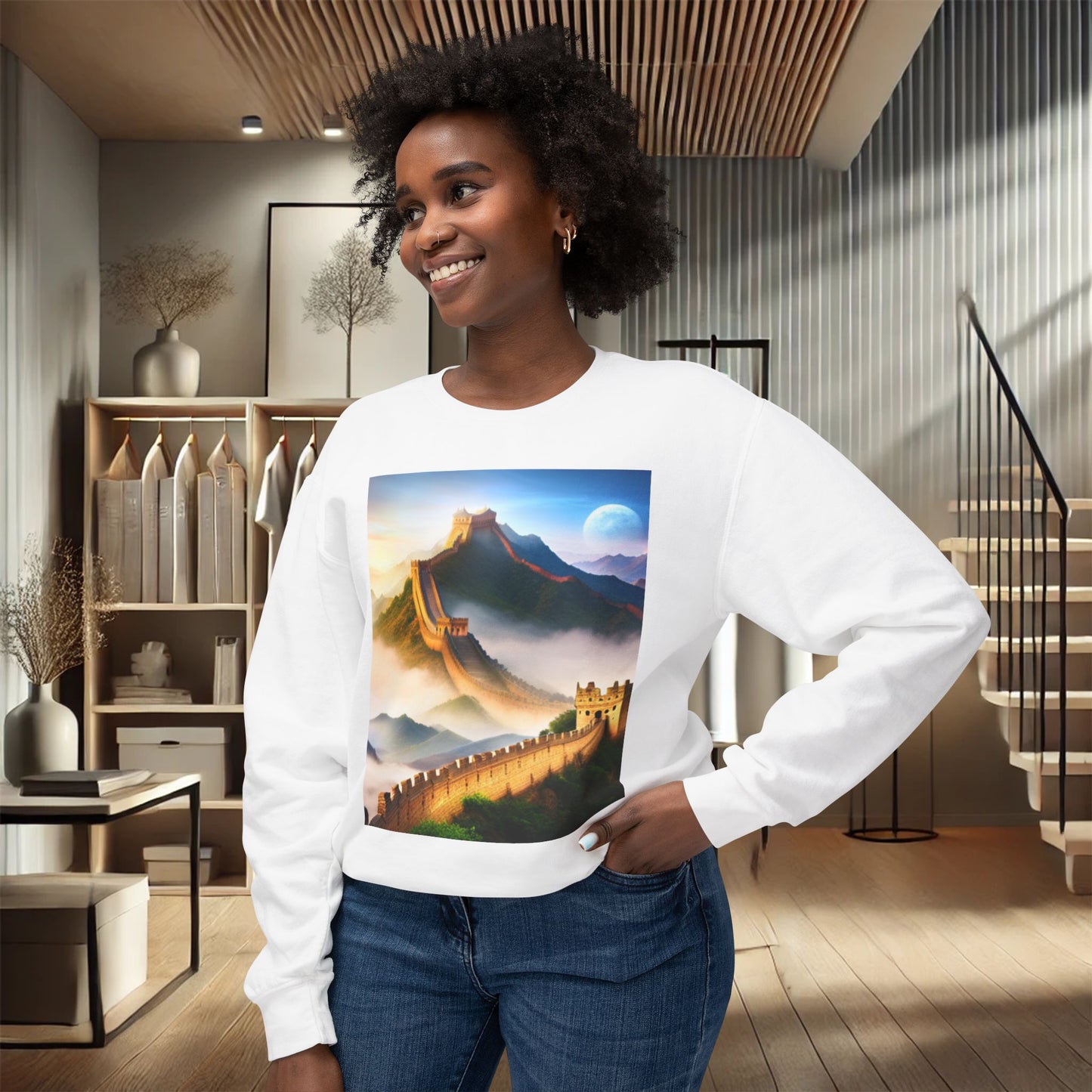 "Majestic Walls of History" Crewneck Sweatshirt – Ultimate Softness & Sustainable Style