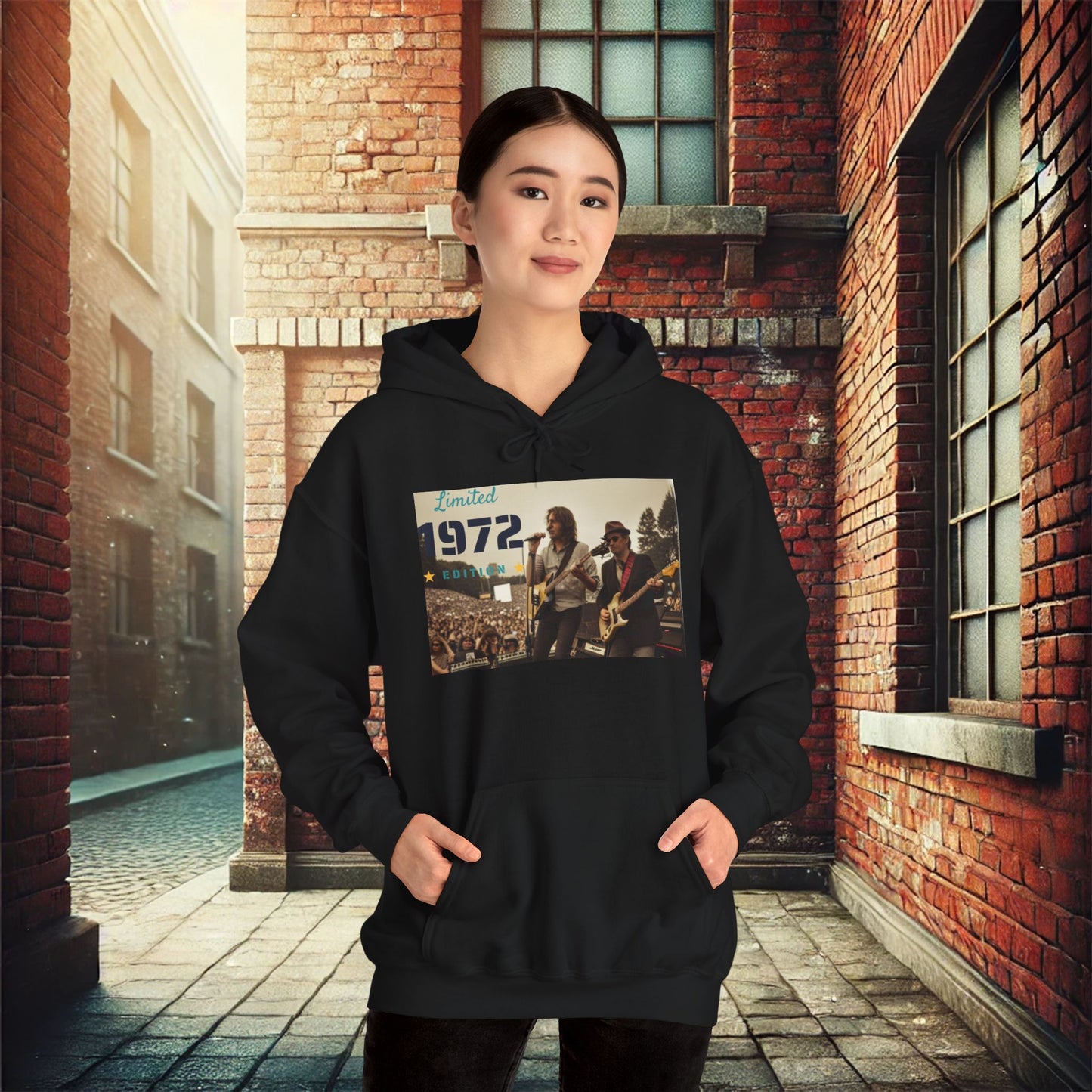 "Vintage 1972 Live" Retro Concert Unisex Heavy Blend Hoodie – Perfect for Cold Days