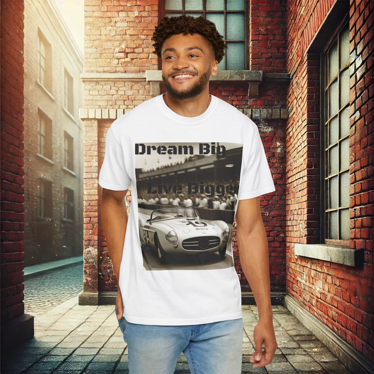 "Dream Big, Live Bigger" Vintage Racing Garment Dyed T-Shirt