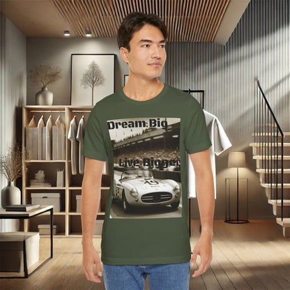 "Dream Big, Live Bigger" Vintage Racing Unisex Jersey Short Sleeve T-Shirt