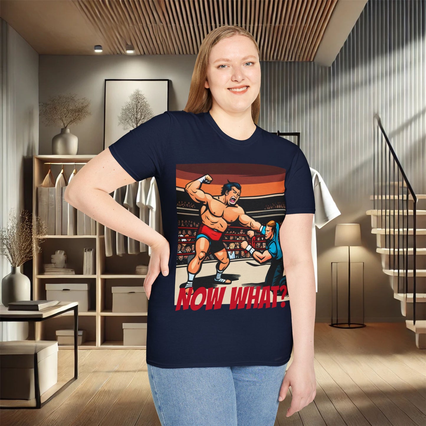 "Now What?" Wrestling Champion Unisex Soft-Style T-Shirt