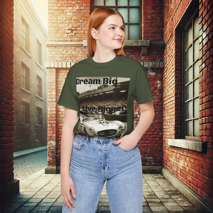 "Dream Big, Live Bigger" Vintage Racing Unisex Jersey Short Sleeve T-Shirt