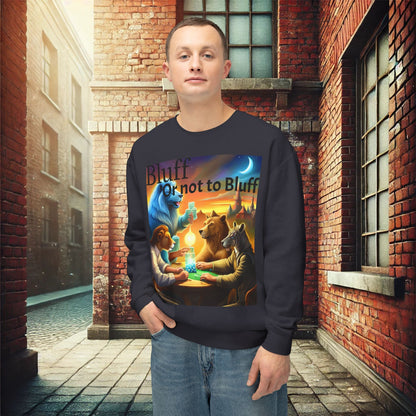 "Bluff or Not" Animal Poker Night Crewneck Sweatshirt – Ultimate Softness & Sustainable Style