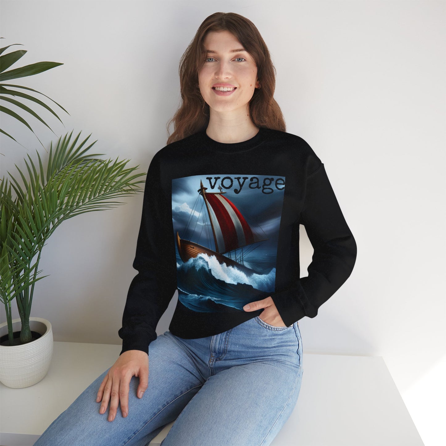 Voyage Adventure Unisex Heavy Blend Crewneck Sweatshirt – Cozy Comfort for Colder Months