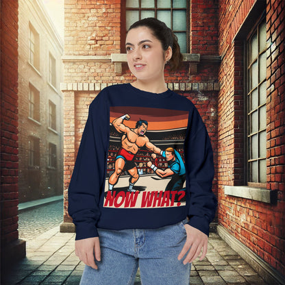 "Now What?" Wrestling Champion Unisex Garment-Dyed Sweatshirt – Premium Comfort & Style