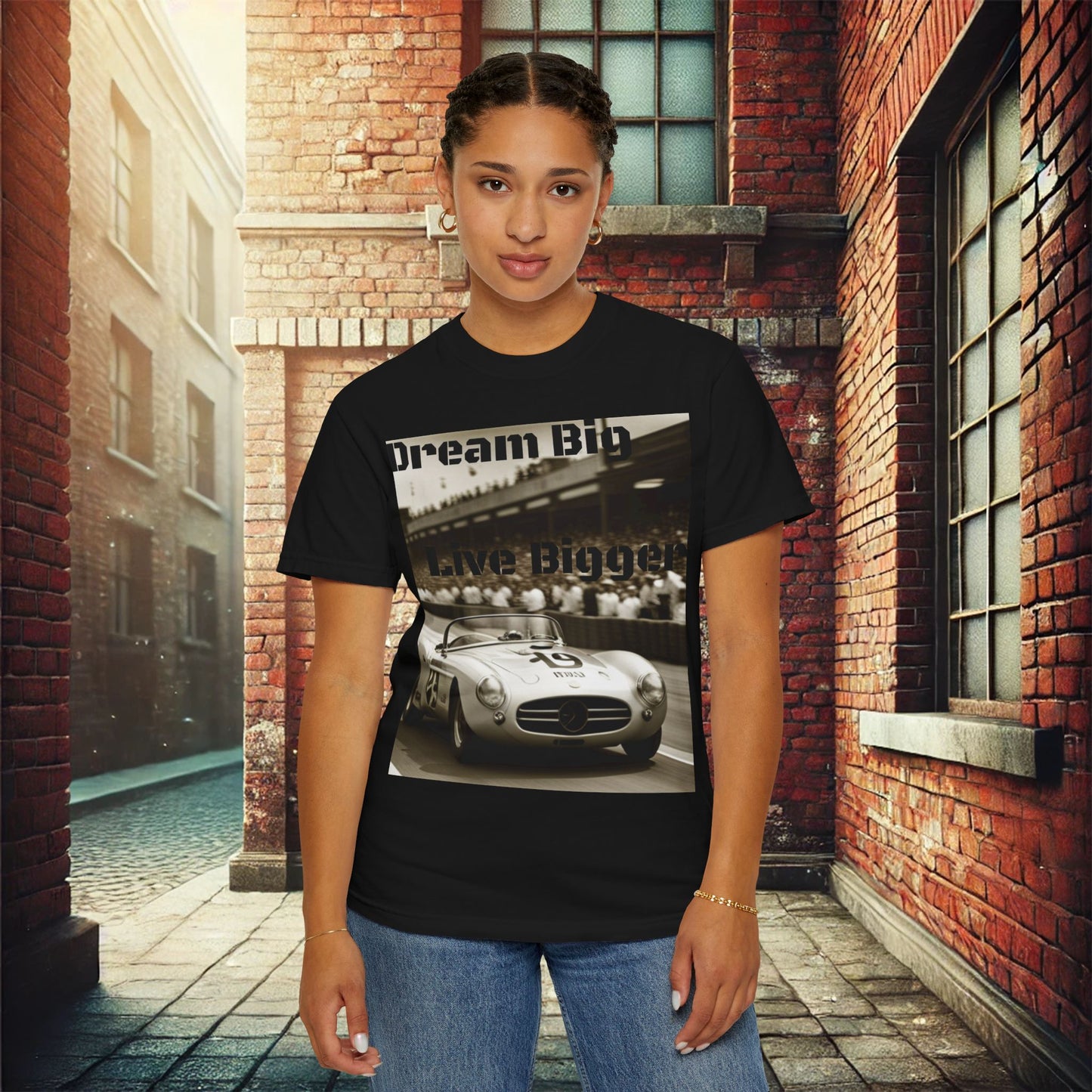 "Dream Big, Live Bigger" Vintage Racing Garment Dyed T-Shirt