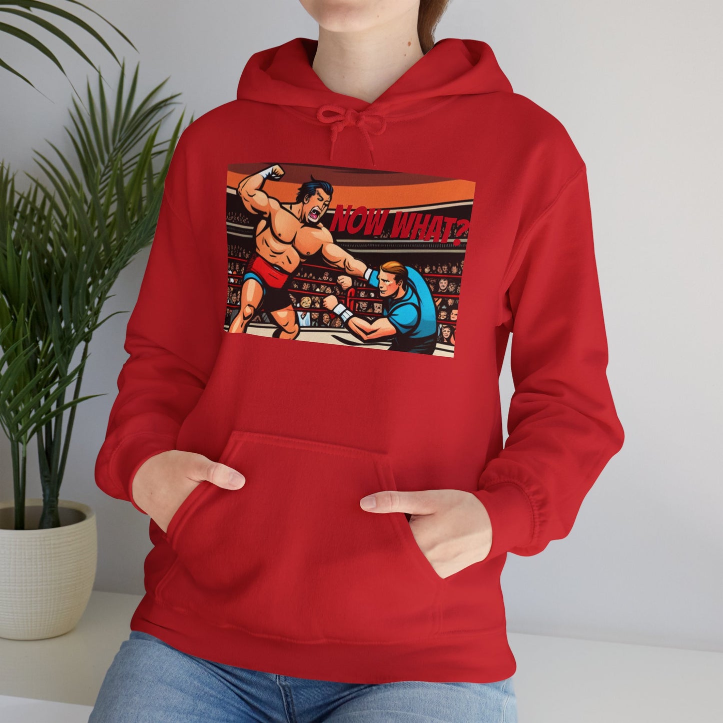 "Now What?" Wrestling Champion Unisex Heavy Blend Hoodie – Perfect for Cold Days