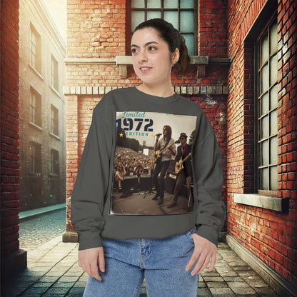 "Vintage 1972 Live" Retro Concert Unisex Garment-Dyed Sweatshirt – Premium Comfort & Style