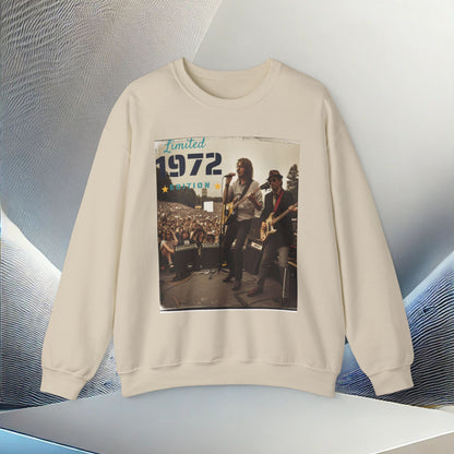 "Vintage 1972 Live" Retro Concert Unisex Heavy Blend Crewneck Sweatshirt – Cozy Comfort for Colder Months