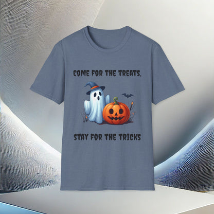 Come for the Treats, Stay for the Tricks Halloween T-Shirt