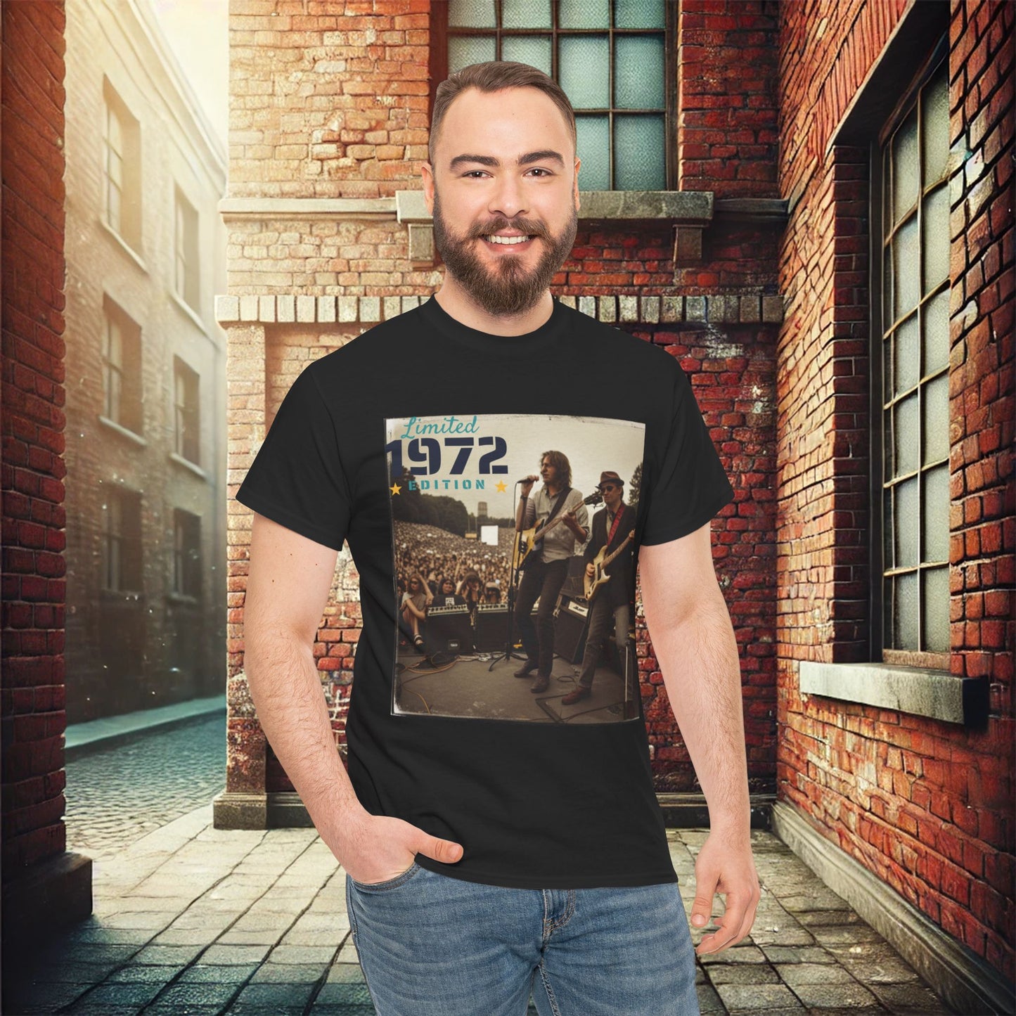 "Vintage 1972 Live" Retro Concert Unisex Heavy Cotton T-Shirt