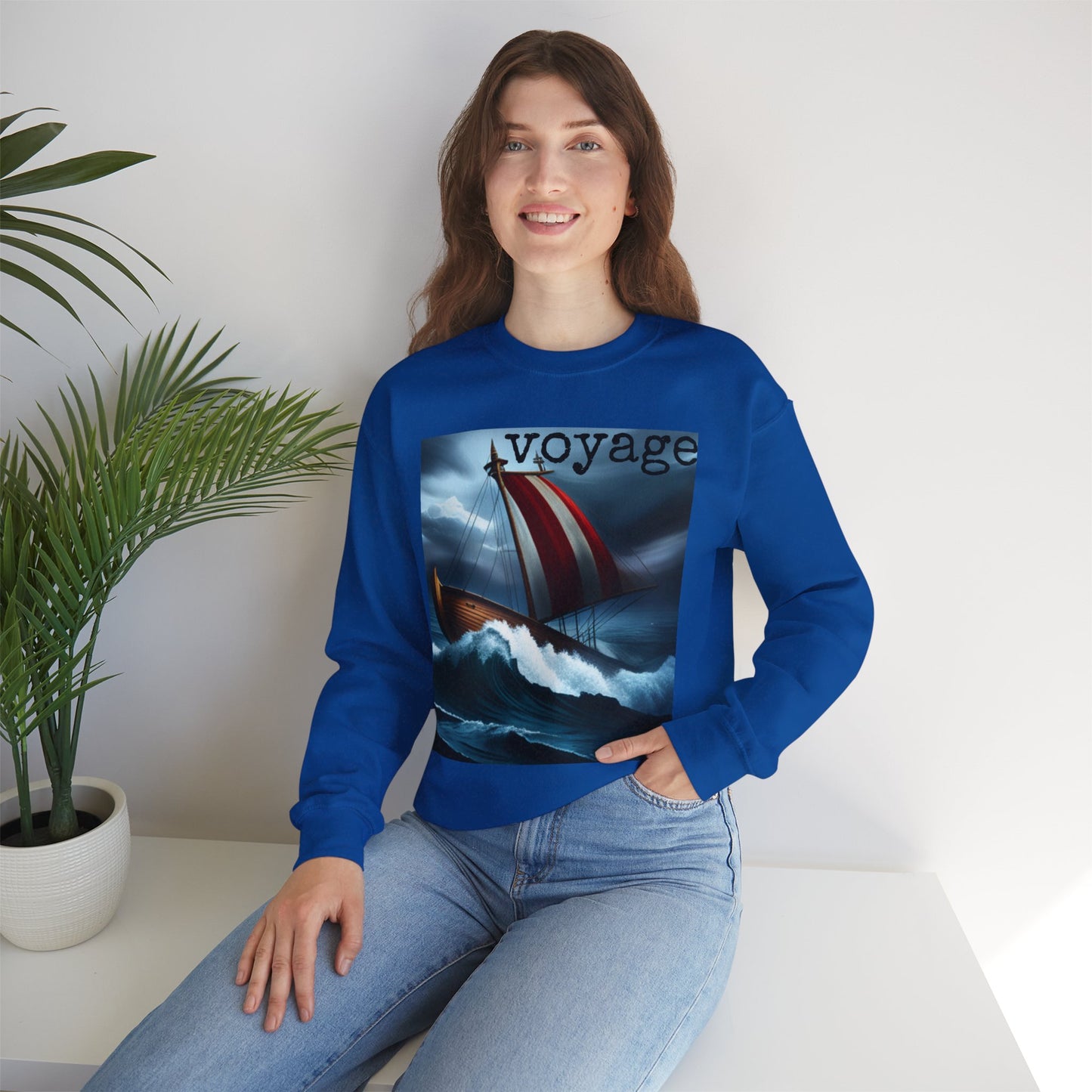 Voyage Adventure Unisex Heavy Blend Crewneck Sweatshirt – Cozy Comfort for Colder Months