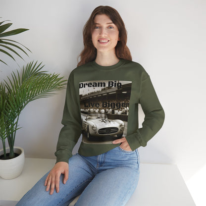 "Dream Big, Live Bigger" Vintage Racing Unisex Heavy Blend Crewneck Sweatshirt – Cozy Comfort for Colder Months