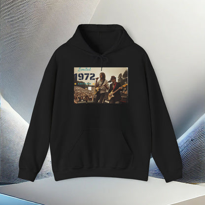 "Vintage 1972 Live" Retro Concert Unisex Heavy Blend Hoodie – Perfect for Cold Days