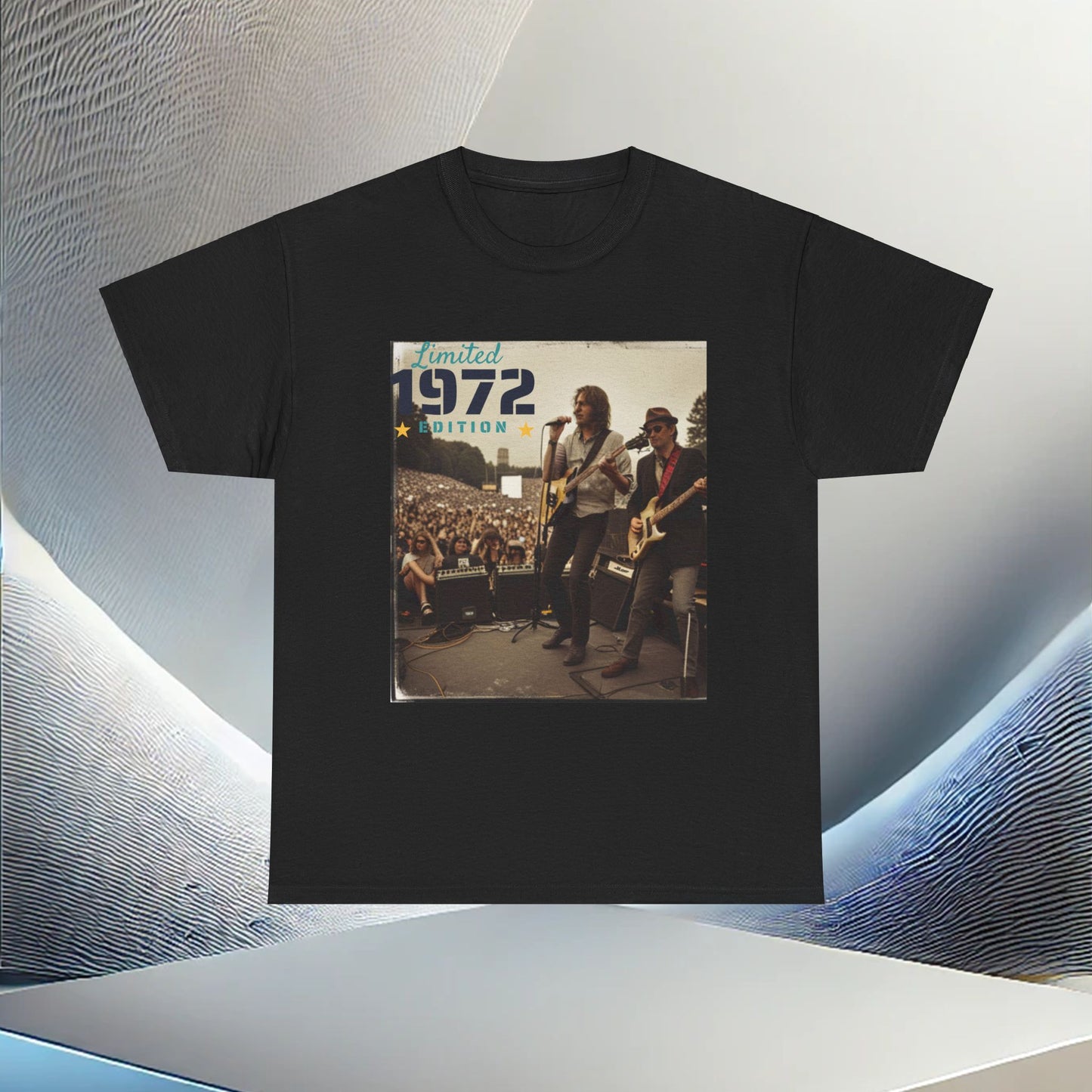 1972 Edición Limitada Rock Band Camiseta de algodón pesado unisex