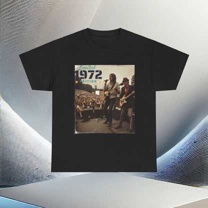 1972 Edición Limitada Rock Band Camiseta de algodón pesado unisex