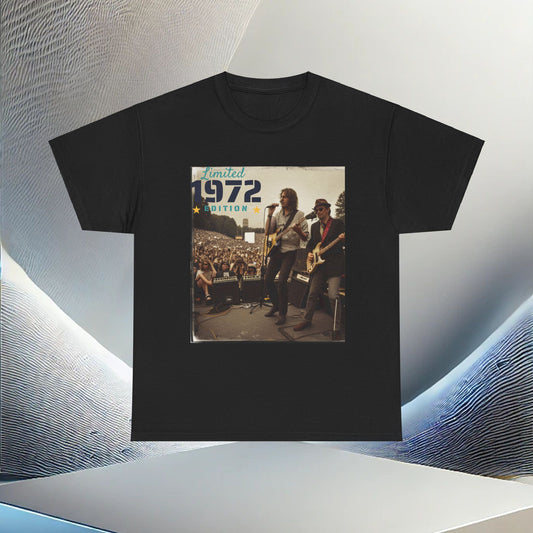 1972 Edición Limitada Rock Band Camiseta de algodón pesado unisex