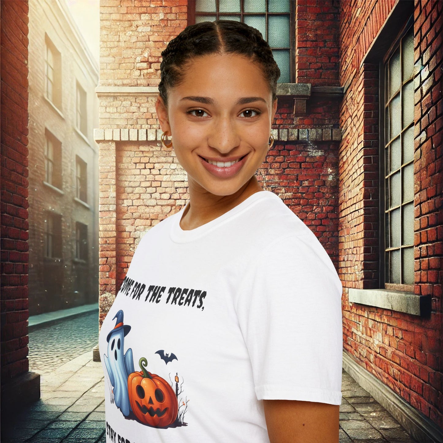 Come for the Treats, Stay for the Tricks Halloween T-Shirt