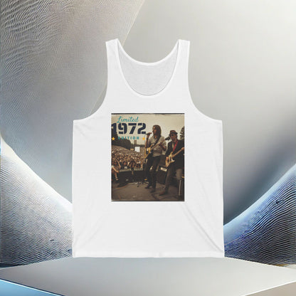 "Vintage 1972 Live" Retro Concert Unisex Jersey Tank Top – Vibes All Year Long