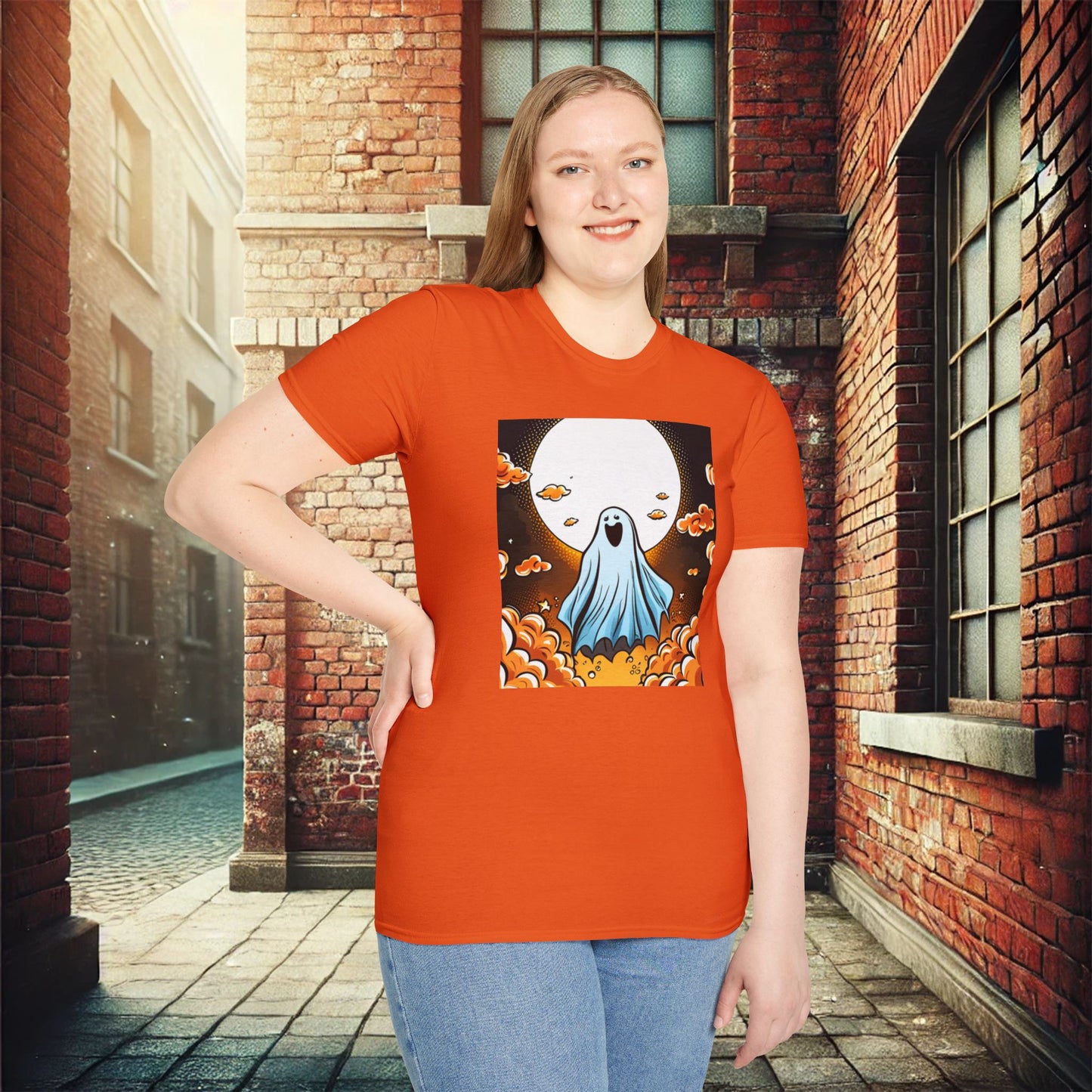 Ghostly Glow Unisex T-Shirt – Hauntingly Fun and Cozy