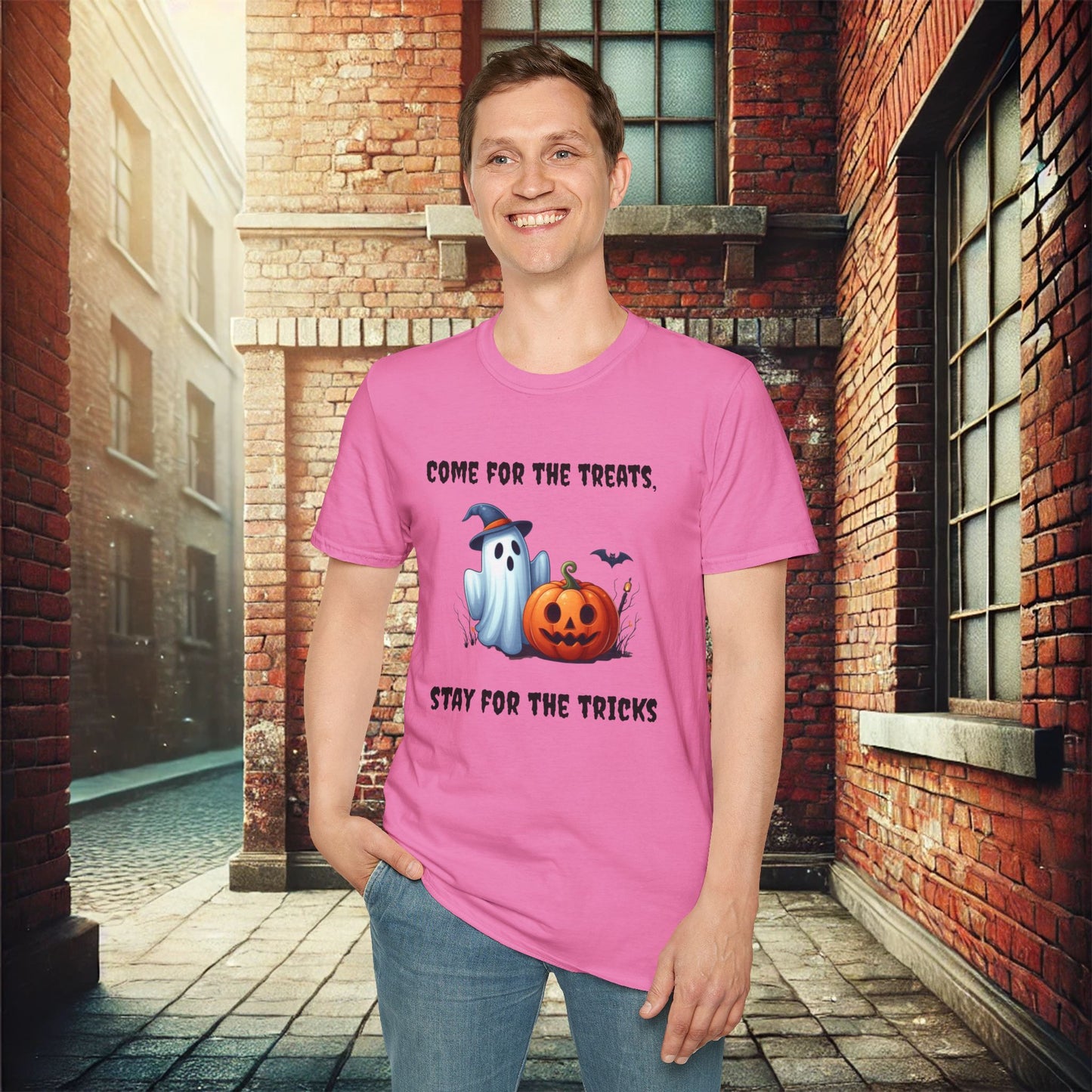 Come for the Treats, Stay for the Tricks Halloween T-Shirt