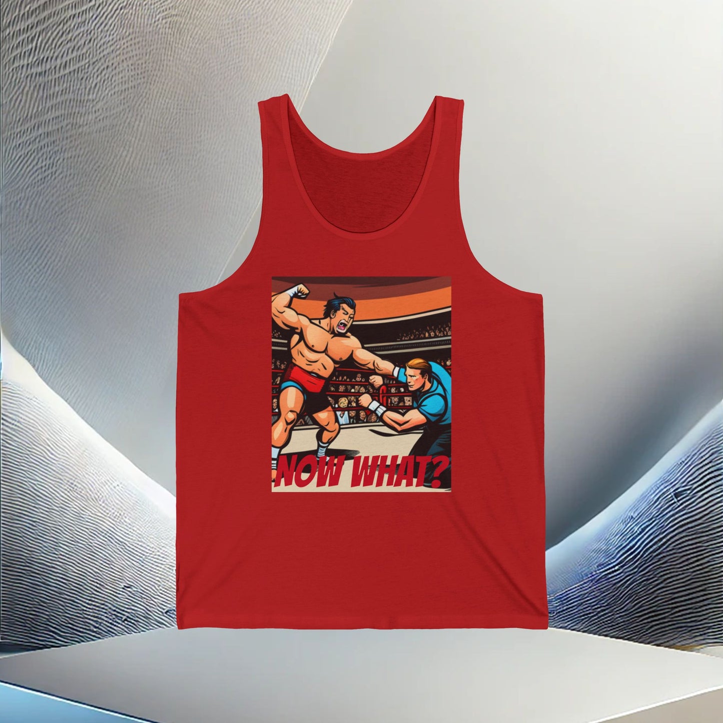 "Now What?" Wrestling Champion Relaxed Fit Unisex Garment-Dyed Tank Top